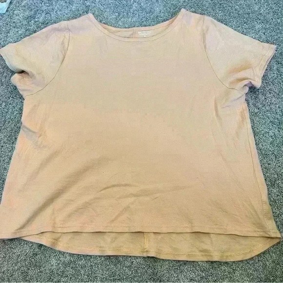 🎆Athleta peach 🍑 orange 🍊 tee T-shirt size XL Cotton boxy workout casual comfy - Picture 1 of 6